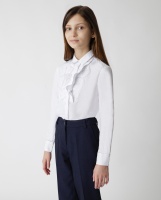 Белая блузка Gulliver, школьная форма для девочек  фото, kupilegko.ru